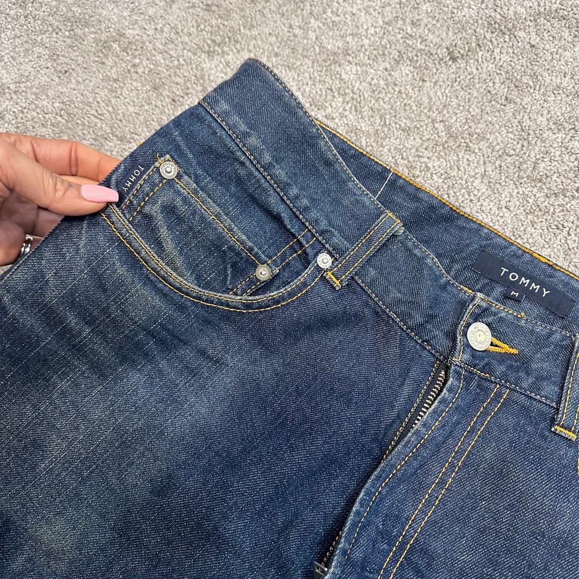 타미진스 올드스쿨 인디고 백 레터링 와이드 팬츠(32) 상품이미지9