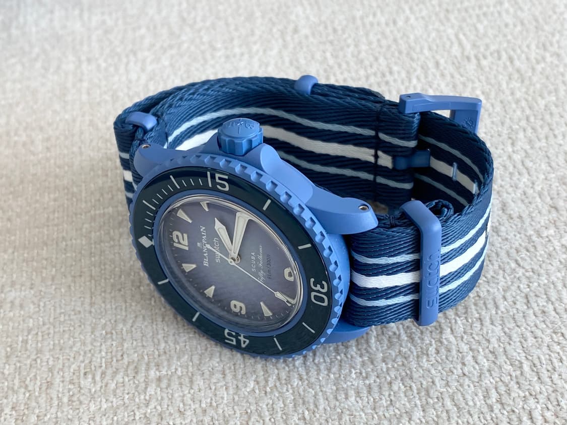 스와치X블랑팡 오션 오브 스톰 42mm 바이오 세라믹 오토메틱 블루 상품이미지7