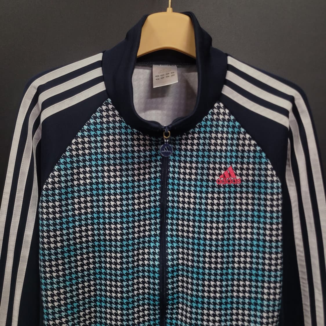 아디다스 네이비 블루 체크 트랙탑 져지 상품이미지2