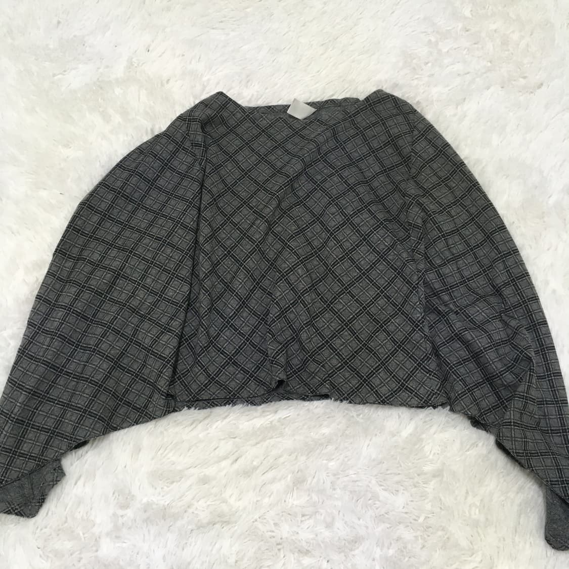 빈티지 그레이 체크 망토 y2k 스트릿 갸루 펑키 일본빈티지730 상품이미지1