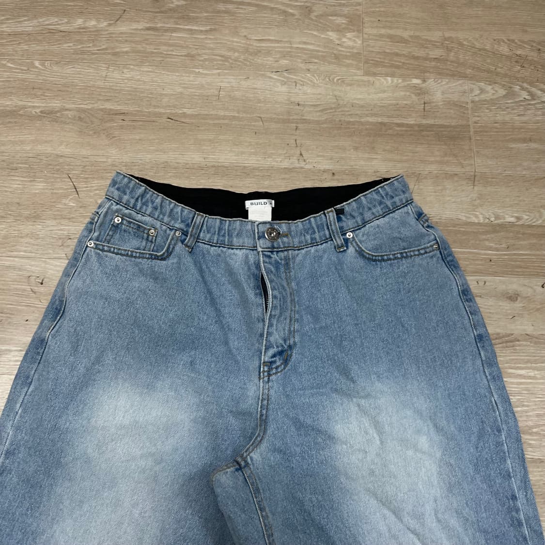 [새상품] 빌드 밴딩 와이드 데님팬츠 청바지 [연청] 84 상품이미지2