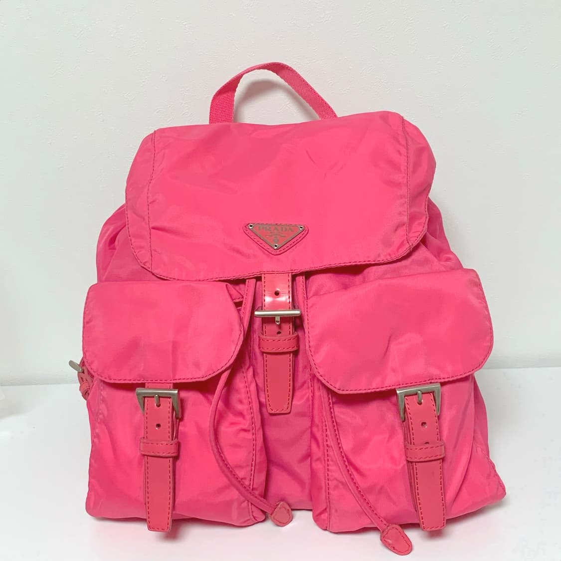 정품 프라다 백팩 딥핑크 상품이미지5