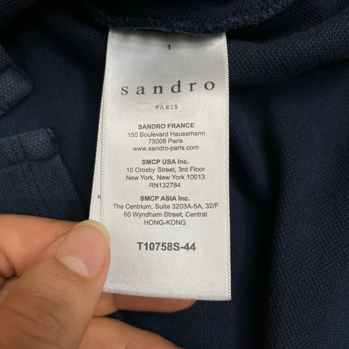 산드로 sandro 네이비 코튼 반팔 카라티 M 상품이미지4