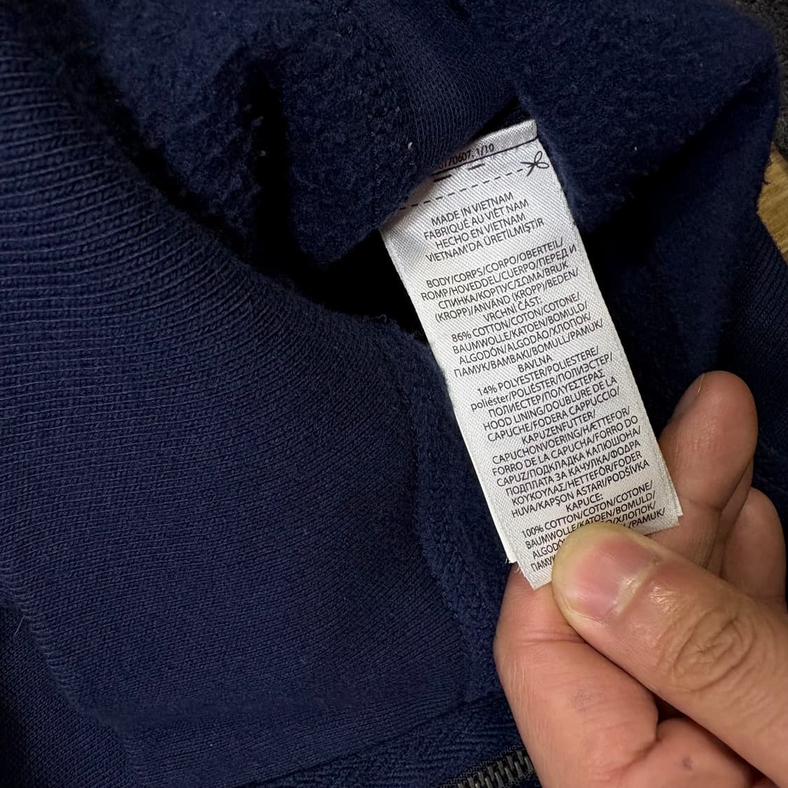 폴로 옐로우 로고 네이비 후드집업 L 상품이미지6