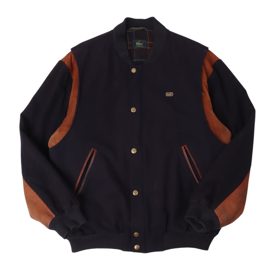 라코스테 레더 울 바시티 자켓 상품이미지1