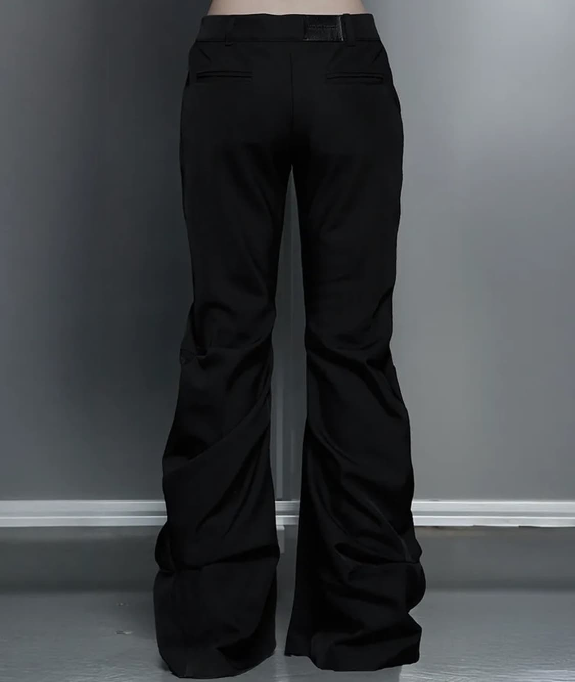 Side Double Lace-Up Bootcut Slacks (Blac 상품이미지3