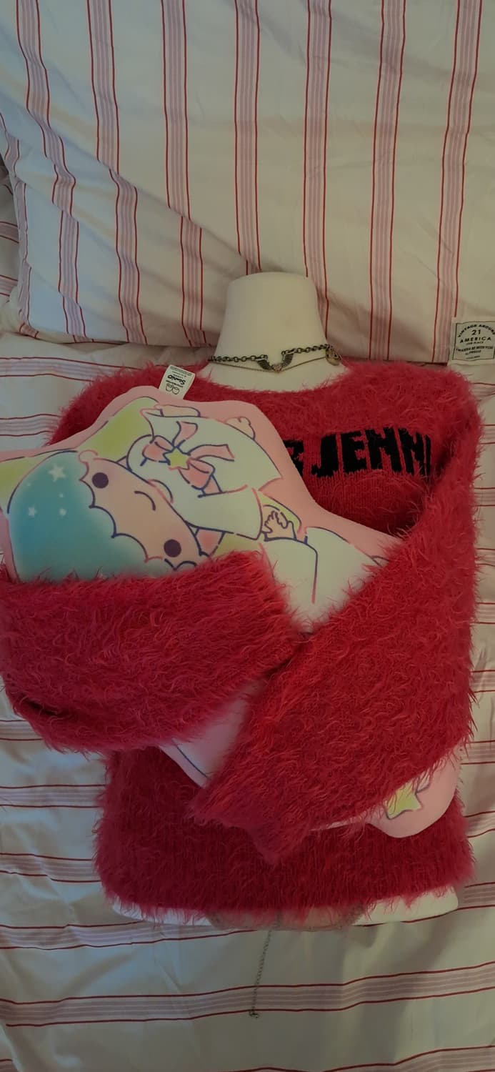 갸루깔 핫핑크 니트  상품이미지1