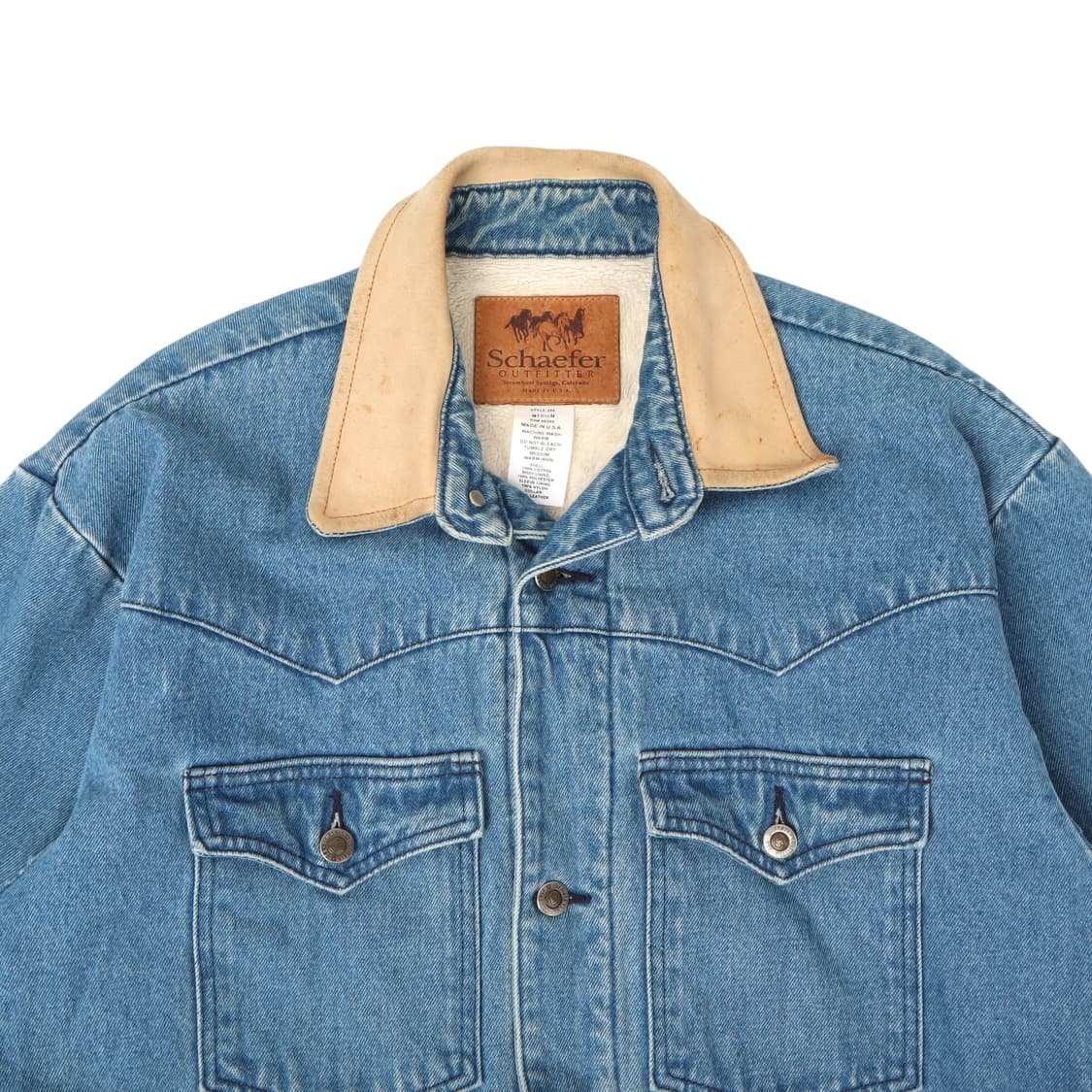 90s Schaefer outfitter 쉐르파라이너 데님 초어코트 상품이미지2