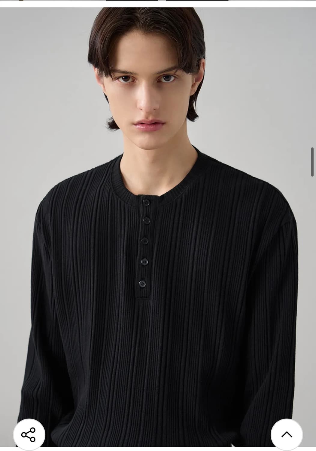 (XL) 드로우핏 리브드 헨리넥 티셔츠 [BLACK] 판매 상품이미지4