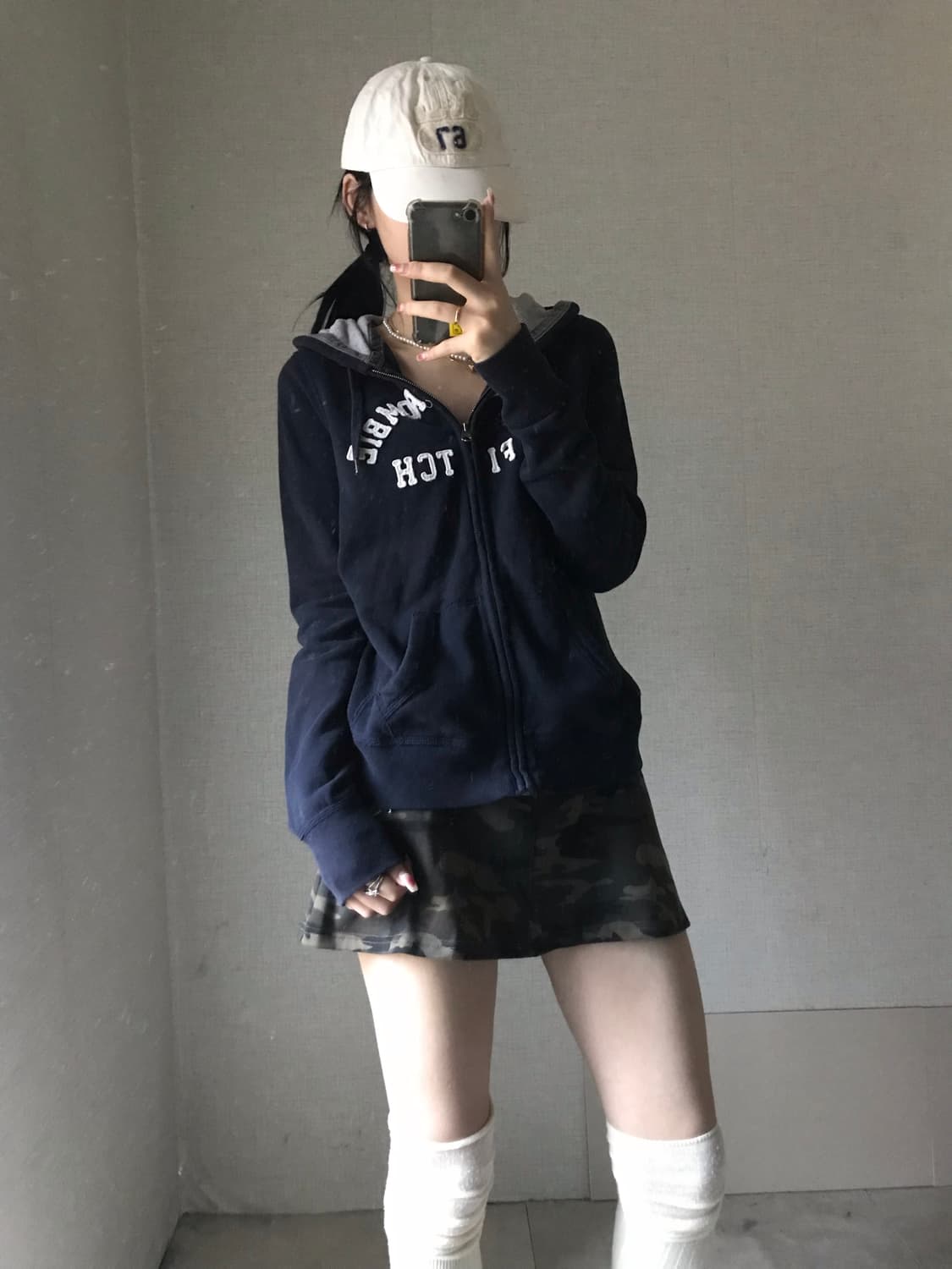 아베크롬비 네이비 슬림핏 후드집업 상품이미지2
