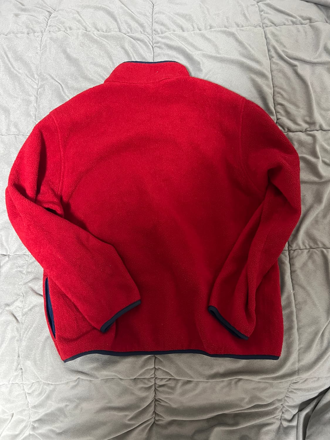 빈티지 엘엘빈 스냅 플리스 풀오버 L 레드컬러 팝니다.  상품이미지2