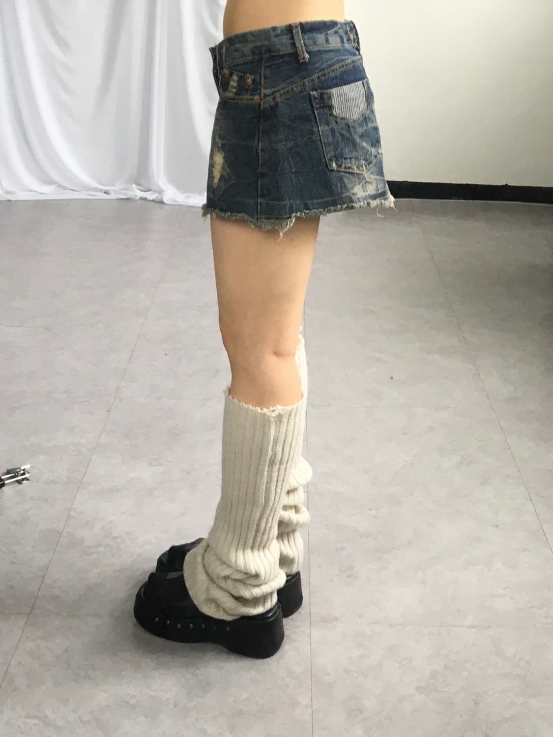 Washing denim mini skirt 상품이미지6