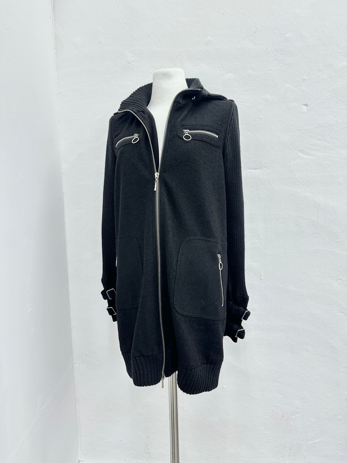 Vintage 2 way knit hood jacket 상품이미지3