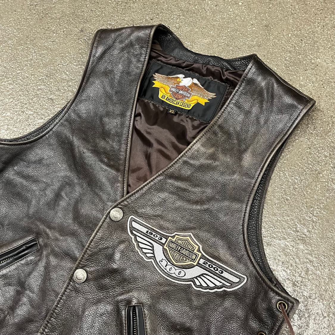 할리데이비슨 100주년 가죽 베스트 (100) 상품이미지4