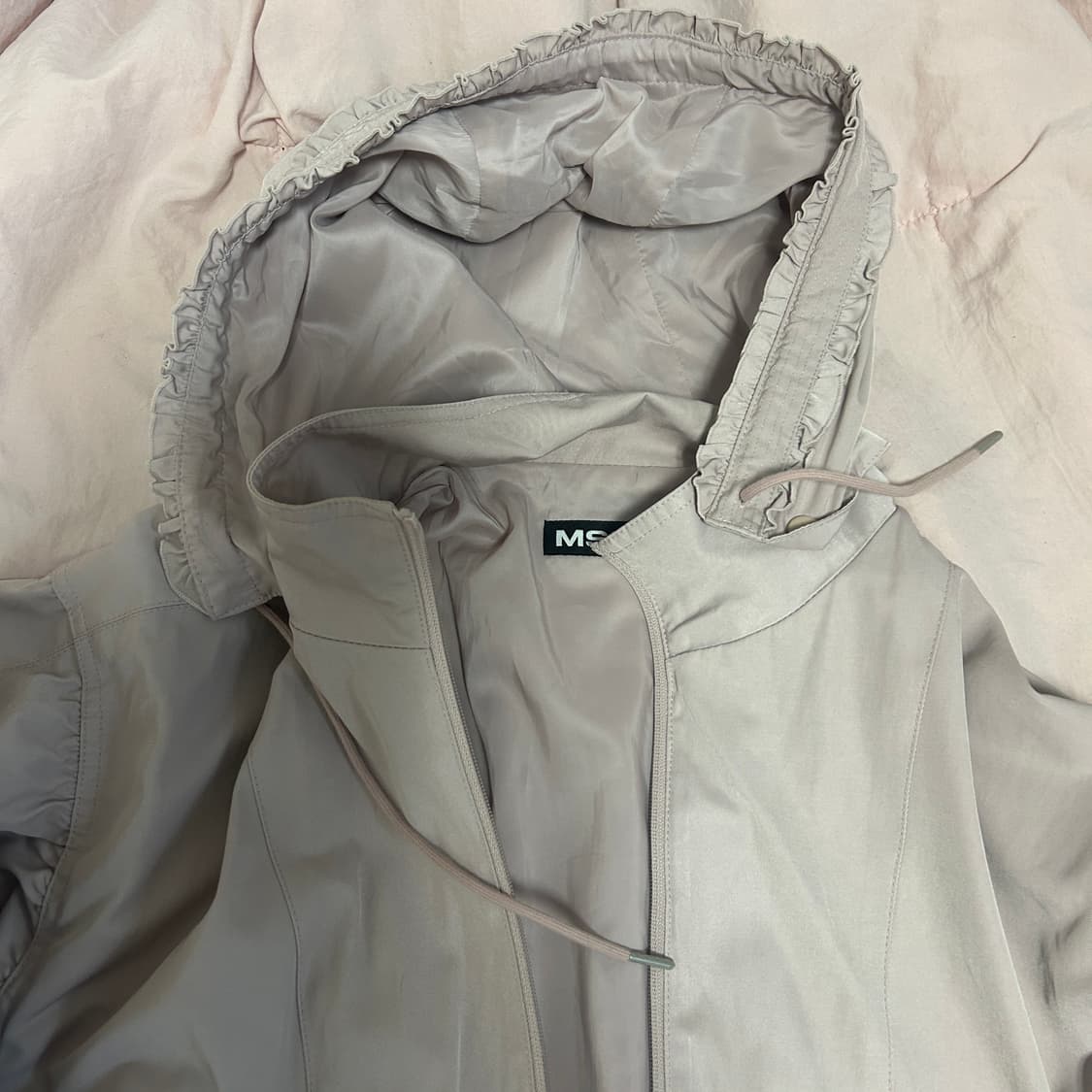 미스치프 보넷 후드 자켓 핑크베이지 L 상품이미지5