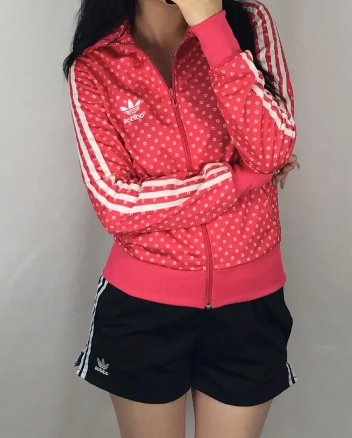 아디다스 파이어버드 빅로고 입술 트랙탑 핑크 상품이미지1