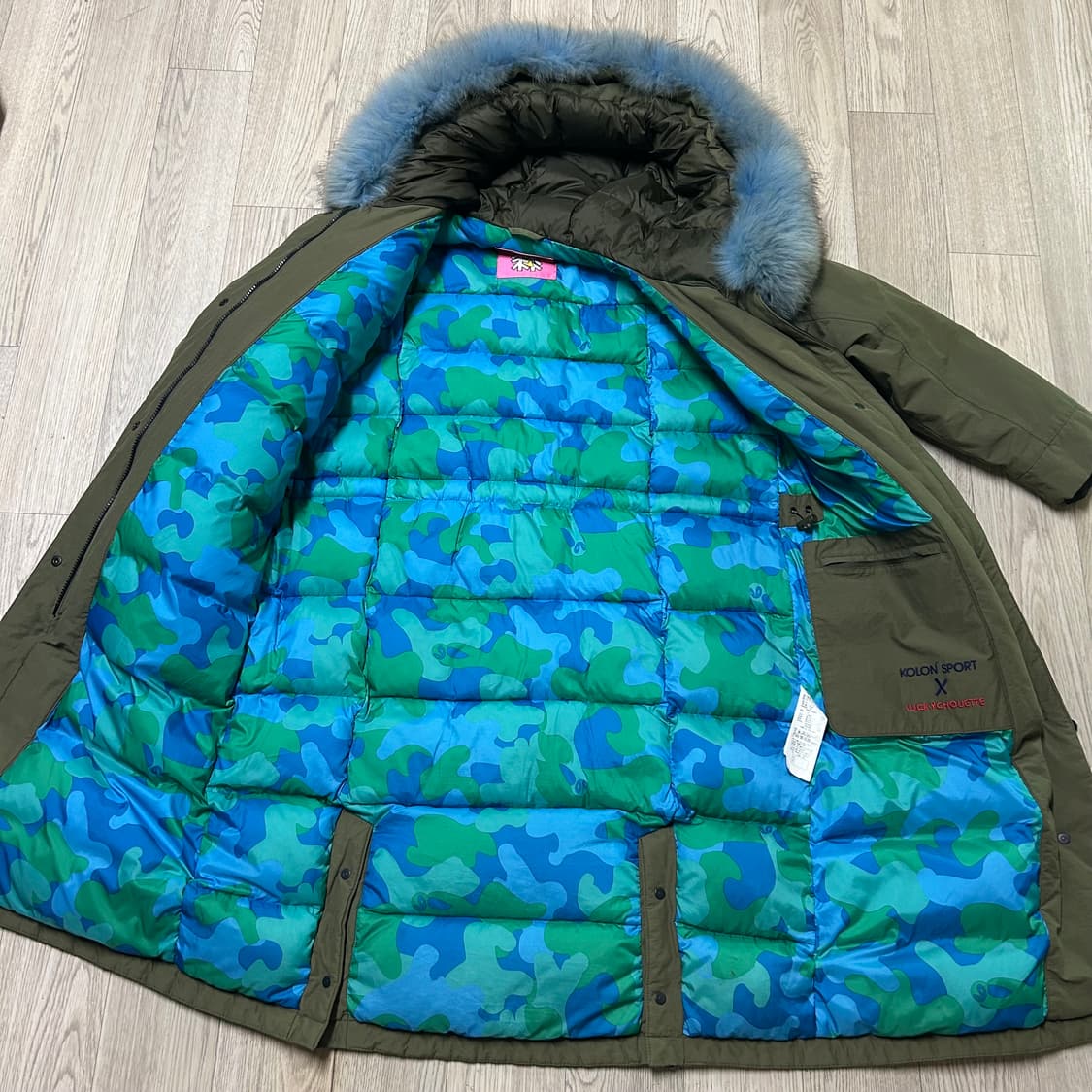 코오롱 X 럭키슈에뜨 하이라인 구스다운 롱패딩 36 66사이즈 상품이미지2