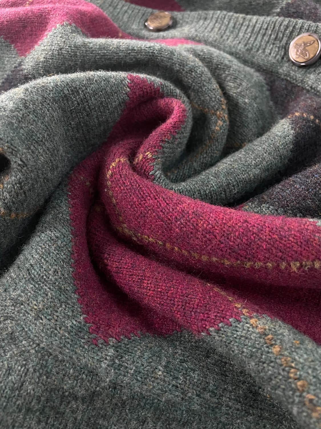 [XL] 라일앤스콧 아가일 퓨어 램스울 가디건 상품이미지7