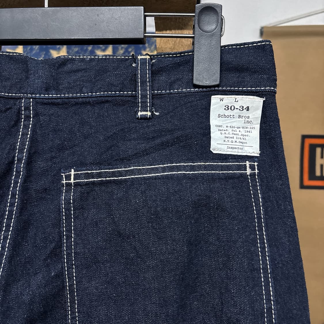 00s 쇼트 재팬라인 화이트 스티치 워크 데님팬츠 버튼플라이 N548 상품이미지6