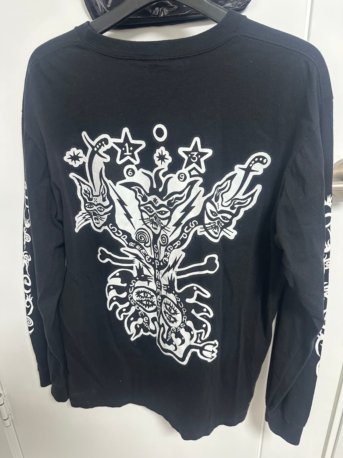 슈프림 x 클레이튼 패터슨 라이트닝 롱슬리브 티셔츠 블랙 - 21SS 상품이미지1