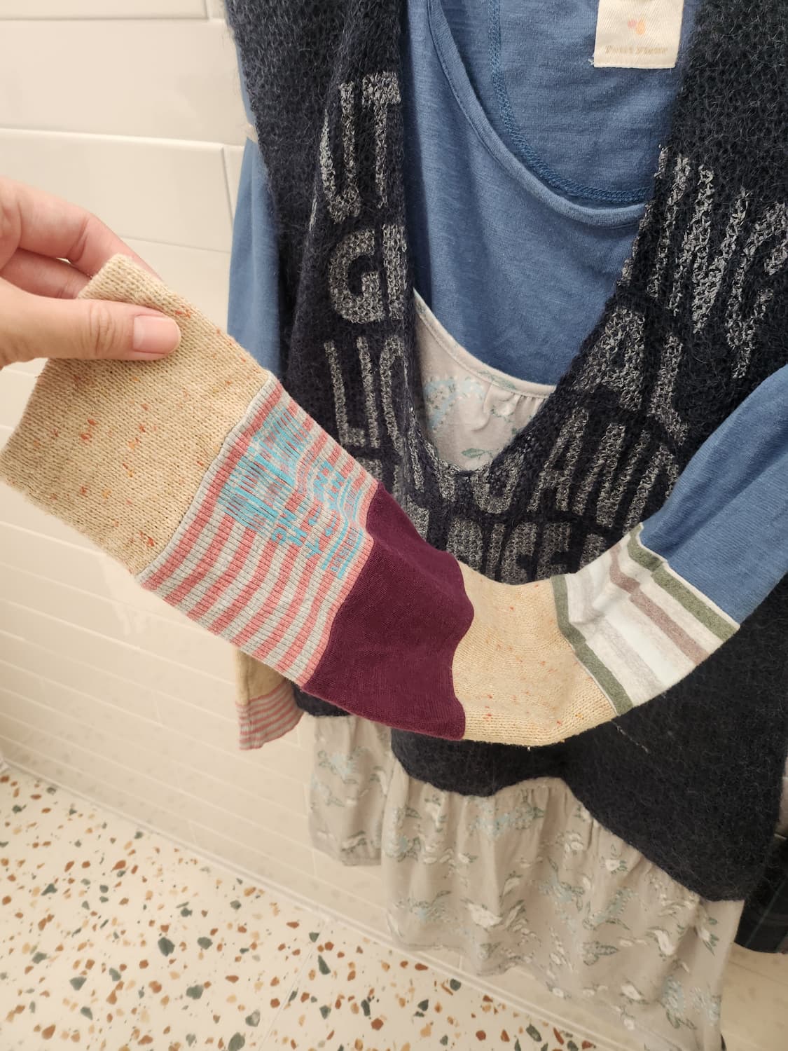 일본 빈티지  지구샵 라방에서 구입한 5개 레이어드 코디. 상품이미지5