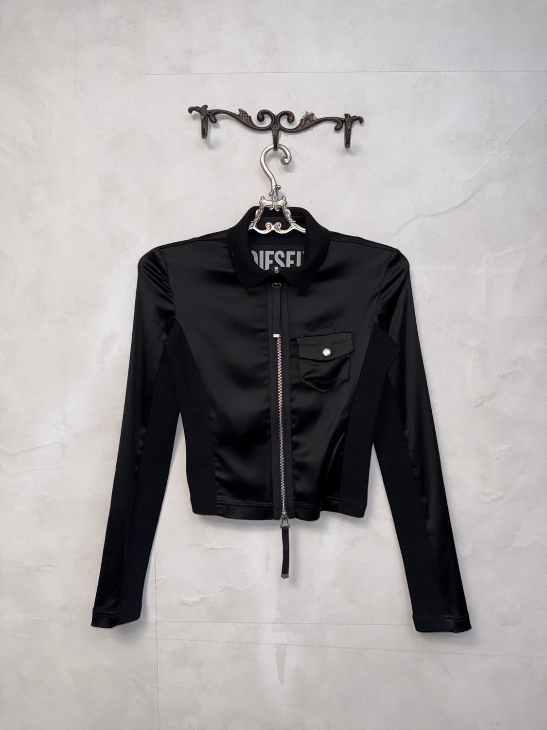 DIESEL satin crop jacket black 상품이미지2