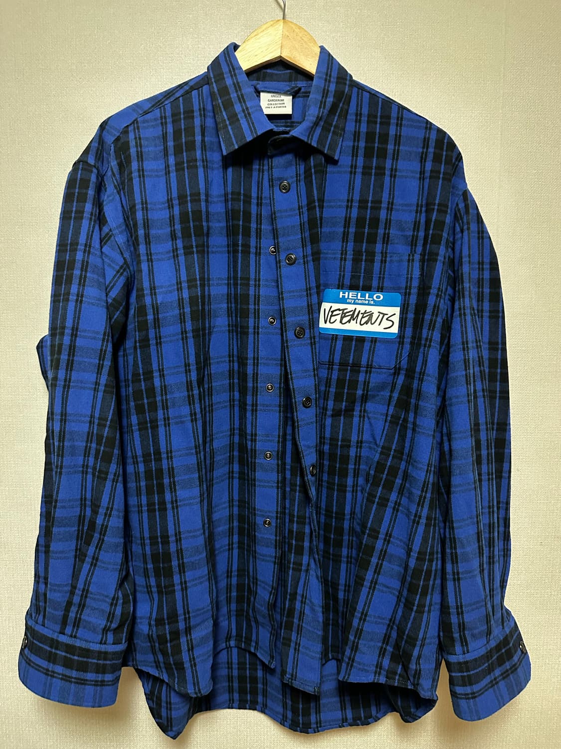 베트멍 네임카드 플란넬 체크셔츠 블루 (S) 상품이미지1