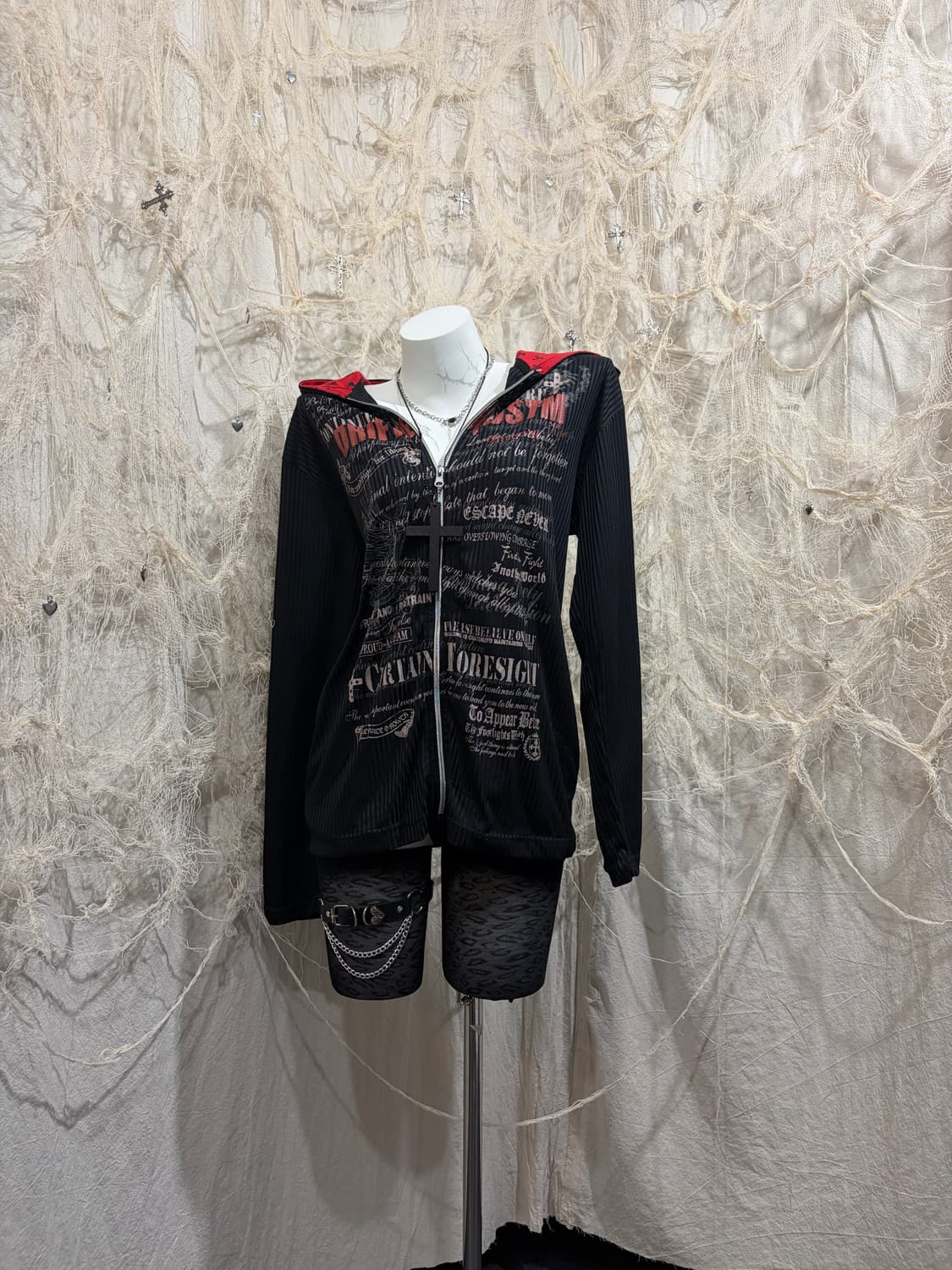 PUNK Glitter Stripe Hoodie Zip up 상품이미지1