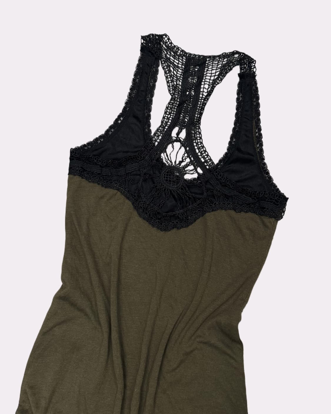 crochet detail khaki long dress 상품이미지5