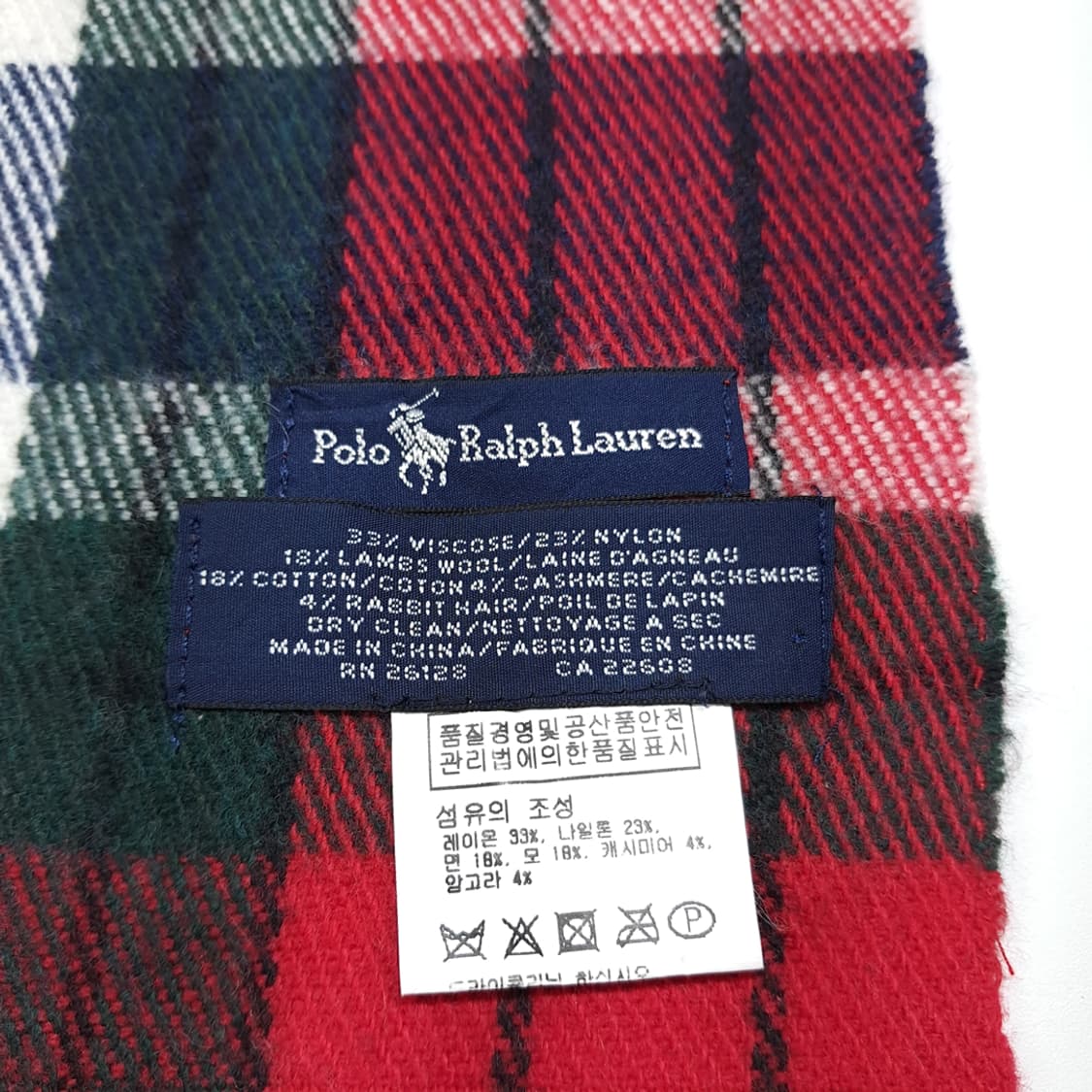 MX641 폴로 00s 울캐시미어앙고라 타탄체크 레드 머플러 목도리 상품이미지5