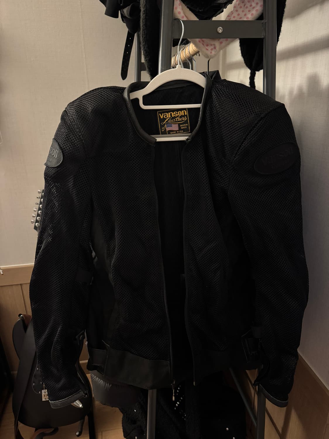 밴슨 레더 메쉬 모토레이싱 자켓 상품이미지2