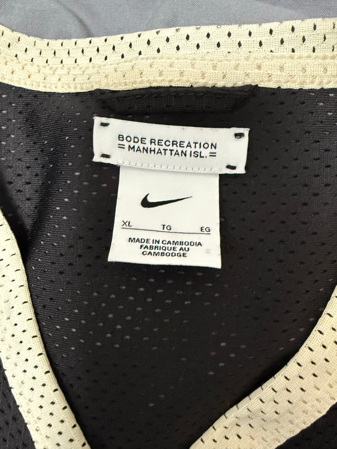 [US XL] 나이키 x 보디 메쉬 저지 쉐도우 브라운 에크루 상품이미지2