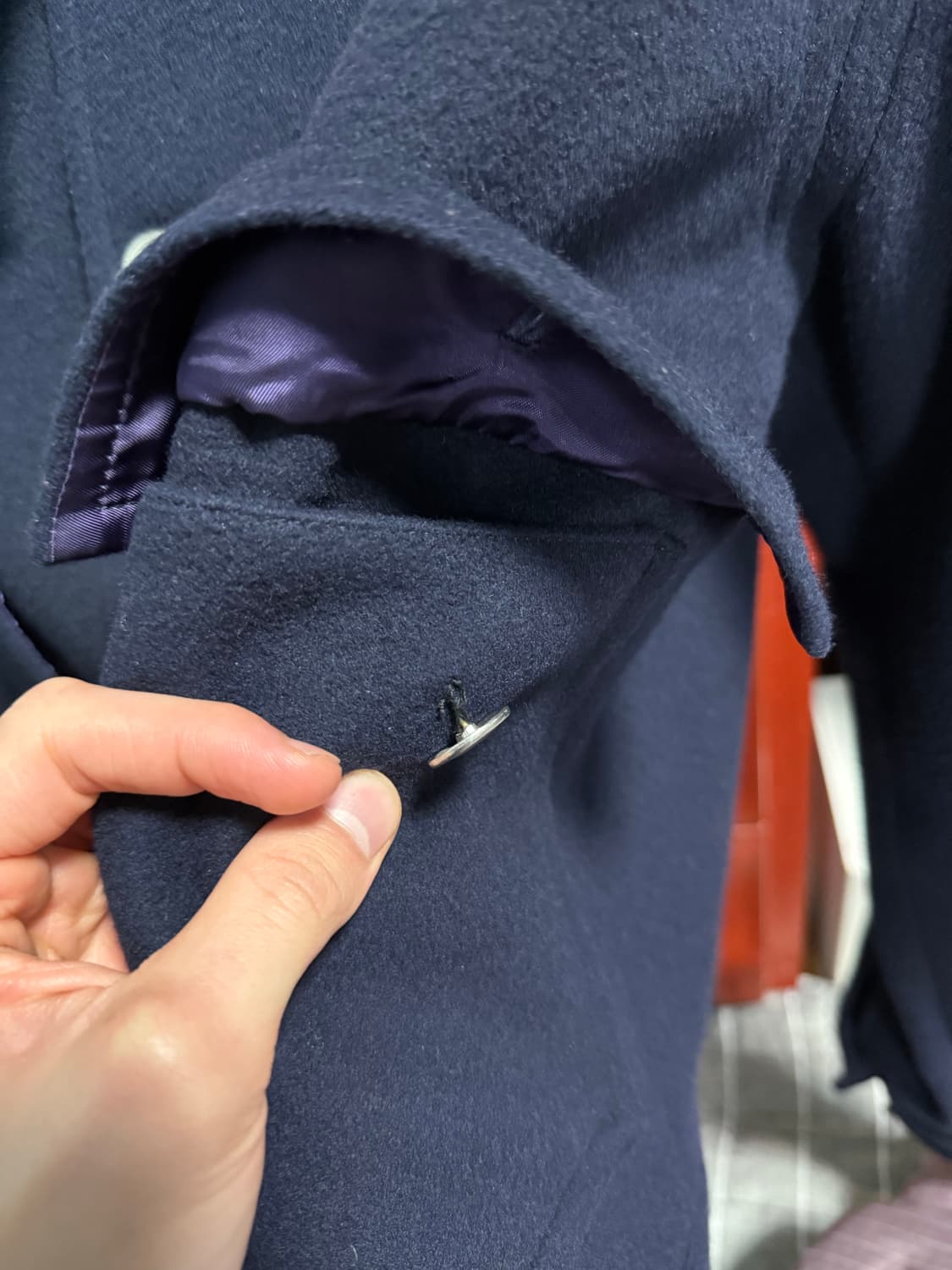 설밤 울 절개 자켓[L] 상품이미지3