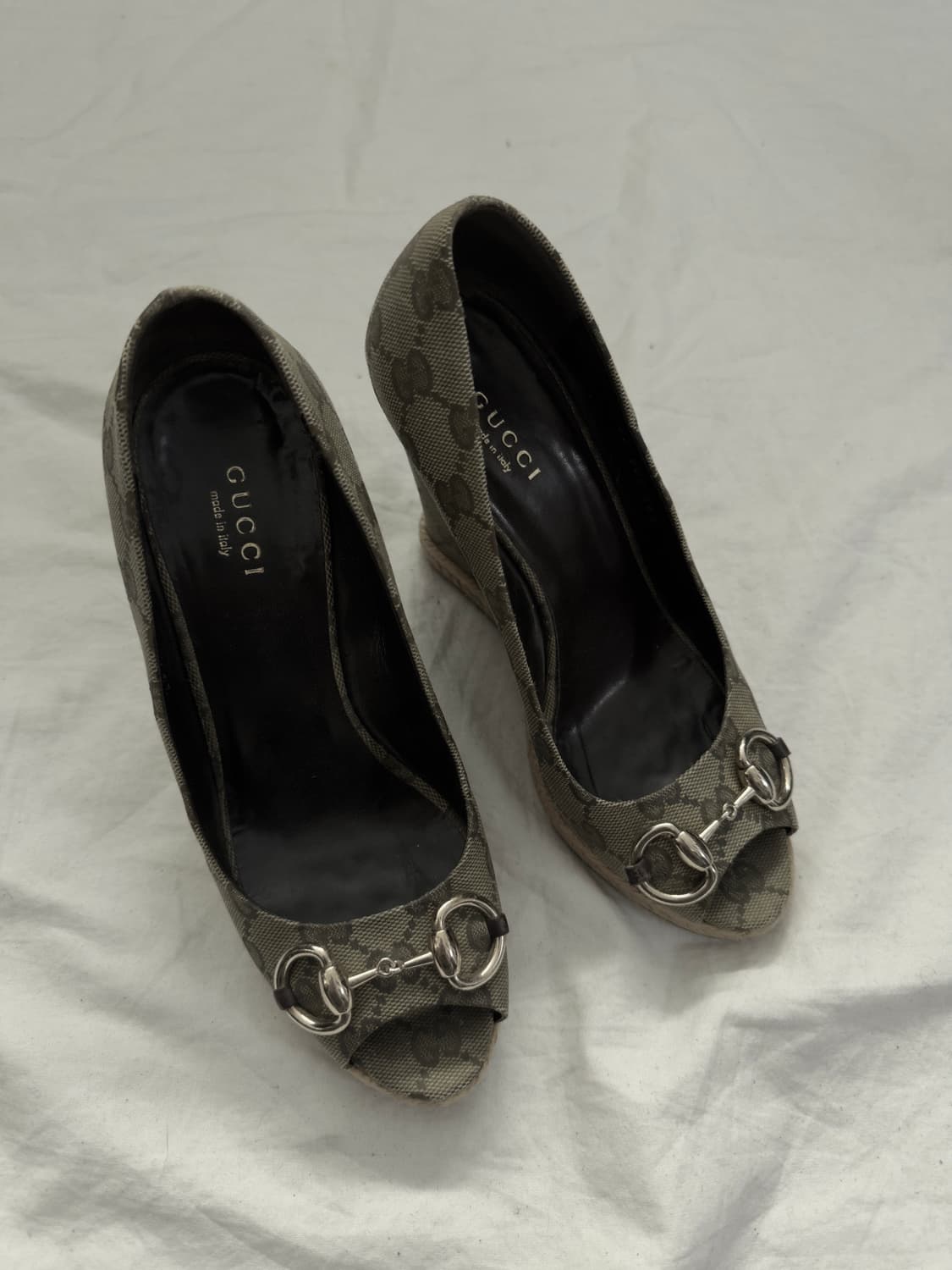 구찌 홀스빗 자가드 팁 토 웨지샌들 상품이미지2