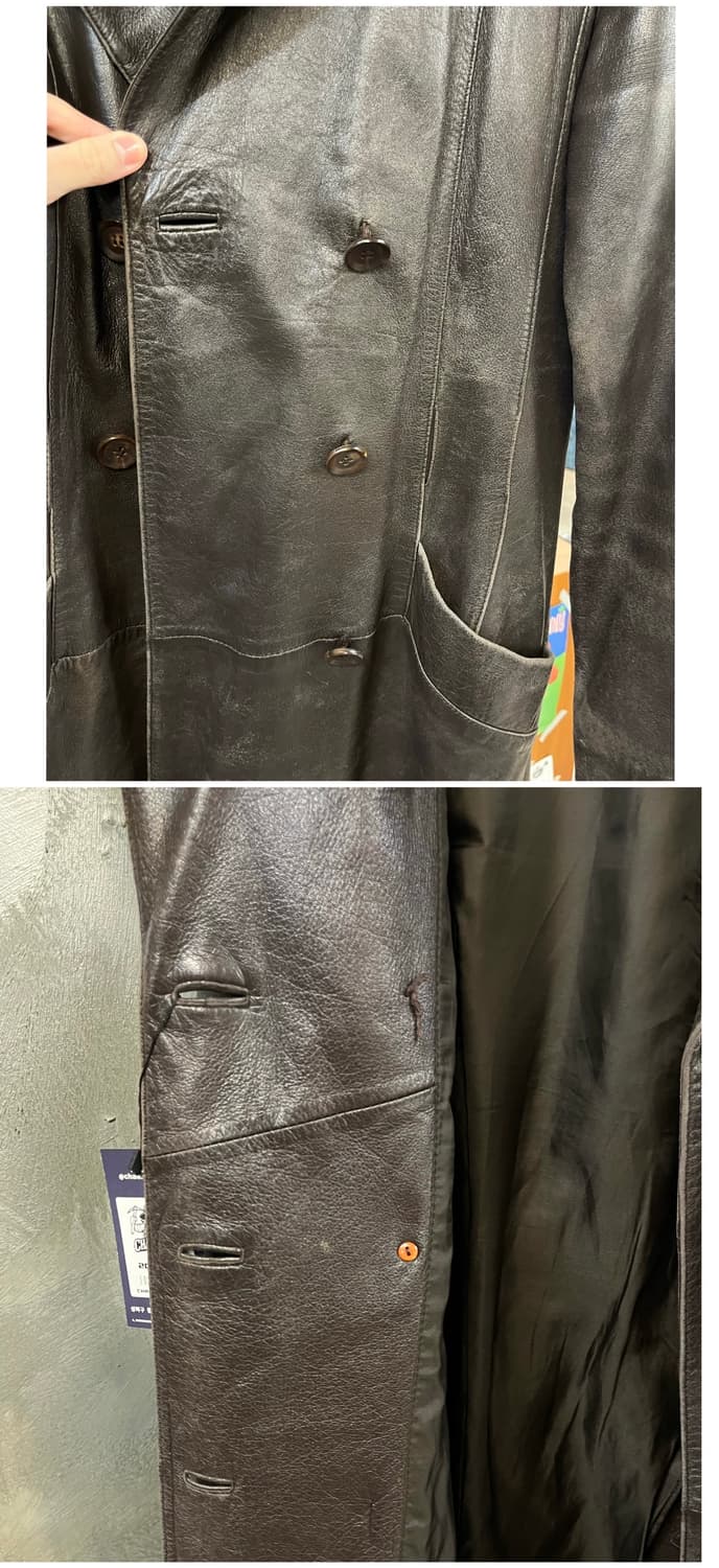 빈티지 양가죽 레더 롱 자켓 브라운 #csz3970 상품이미지6