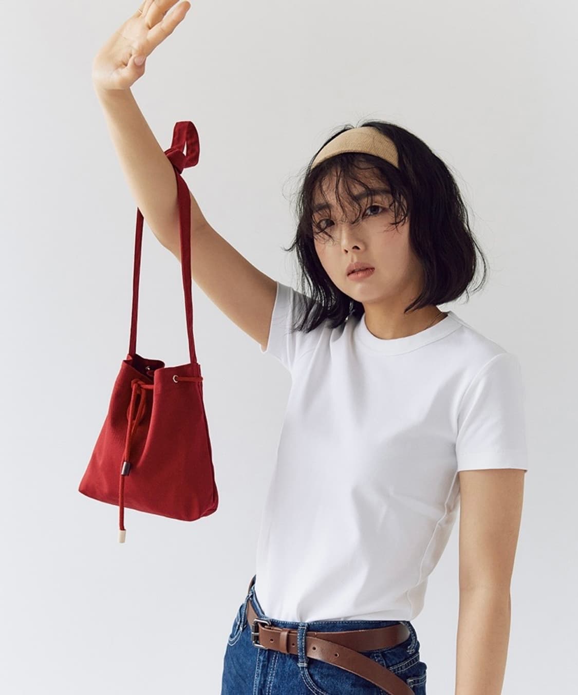 여밈 복조리 크로스 백 가방 레드 상품이미지1