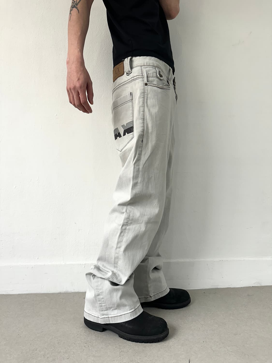 알마니 2000s 그레이 와이드진 상품이미지3