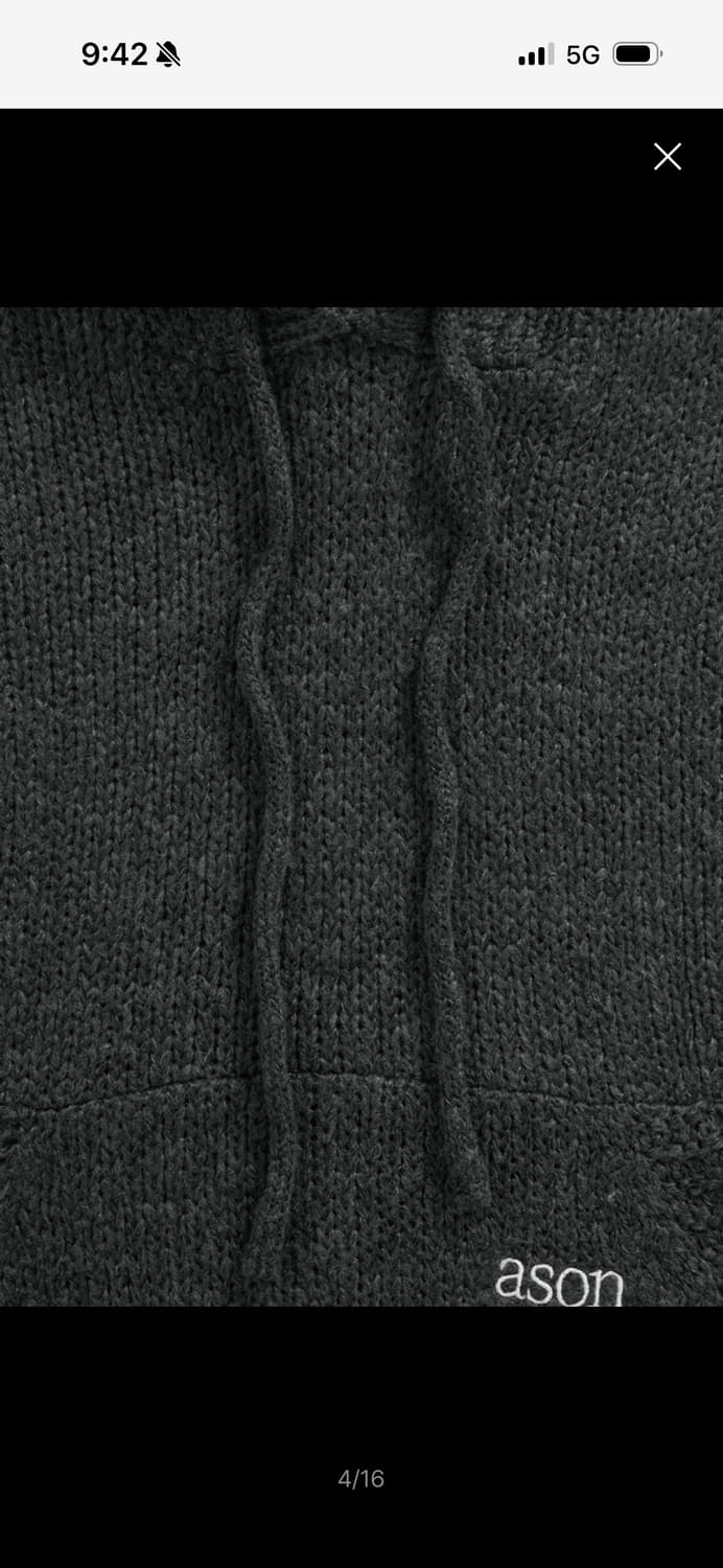 애즈온 POPO HOOD KNIT / CHARCOAL 상품이미지4