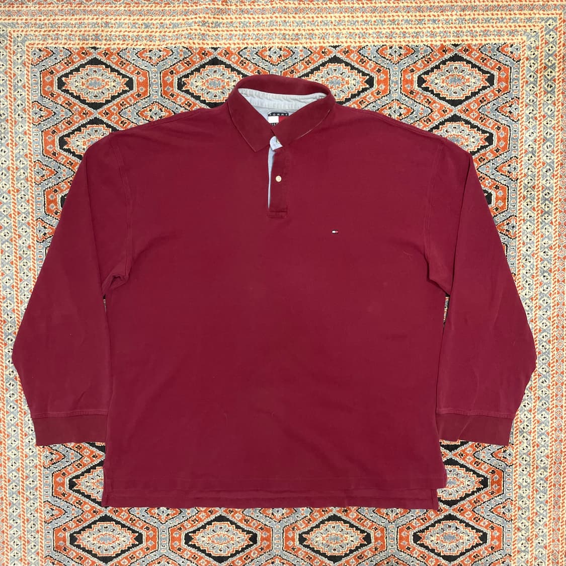타미힐피거 버건디 카라티셔츠 남성XXL 상품이미지1