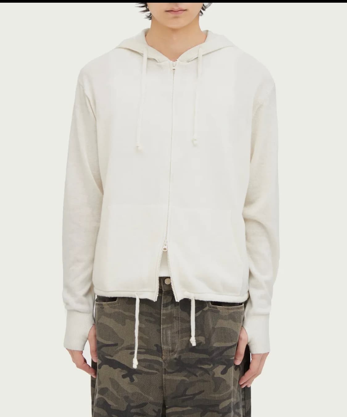 인템포무드 / 라이트 이너 니트 후디 (아이보리) / L 상품이미지1