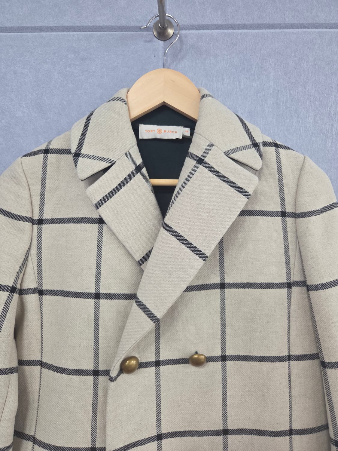 TORY BURCH 토리버치 윈도우페인 체크 더블 코트 상품이미지2