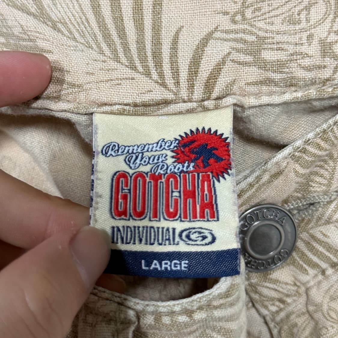 Gotcha 가챠 리프 풀 패턴 린넨 웨스턴 쇼트 팬츠 상품이미지7