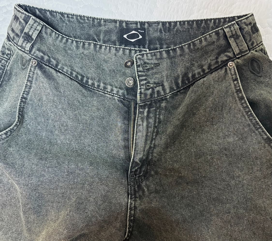 미스치프 워시드 슬라우치 진 블랙그린 상품이미지4