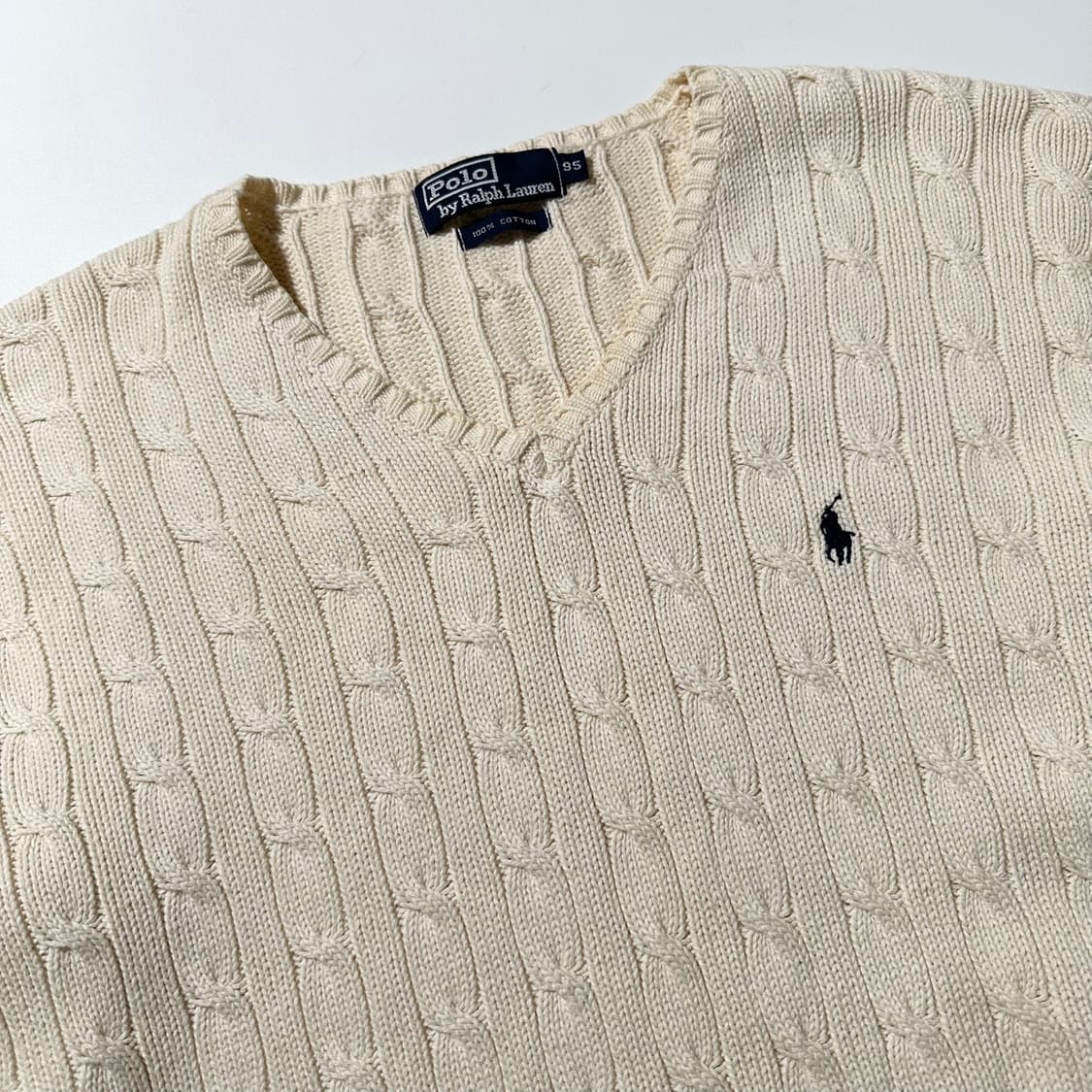폴로 랄프로렌 케이블 V넥 니트 상품이미지3