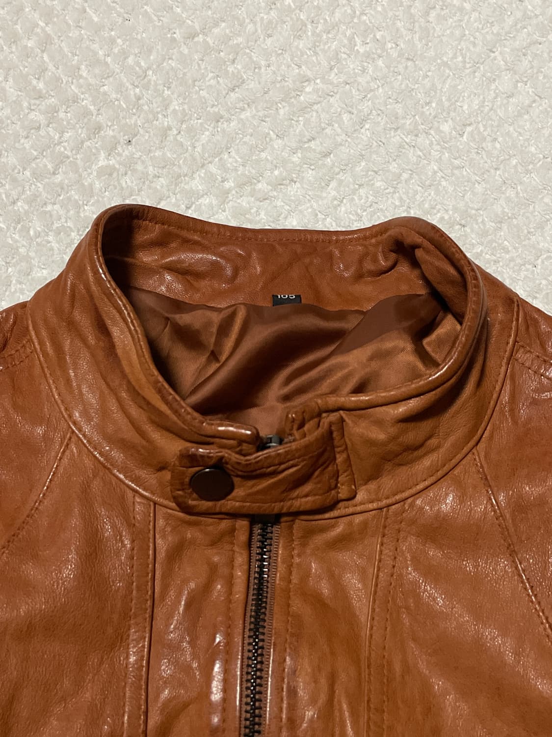 광희시장 웨스턴 무드 램스킨 양가죽 레더 자켓 브라운 상품이미지4