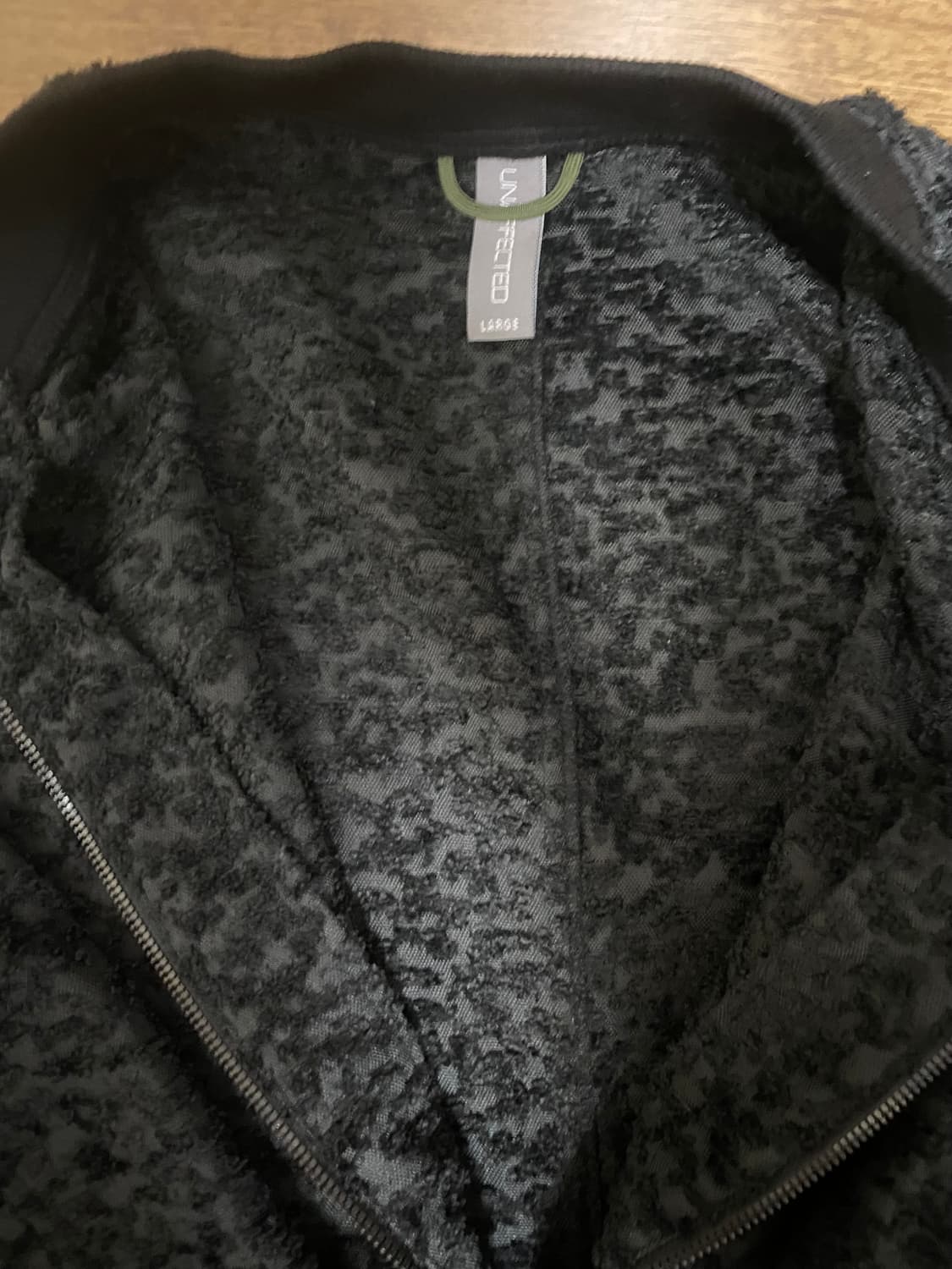 언어펙티드  샤기 부클 텍스쳐 집업  자켓 L 블랙 상품이미지4