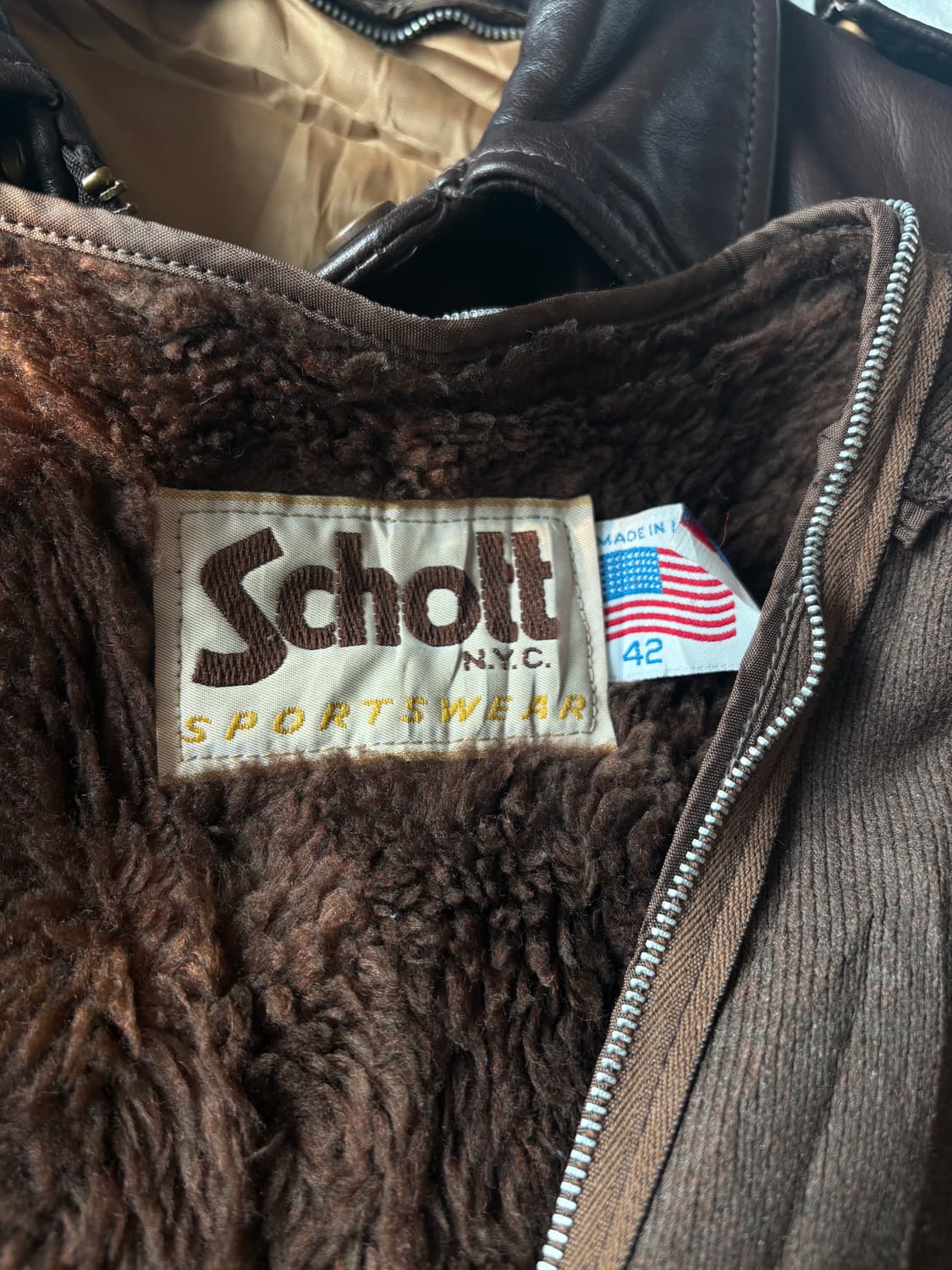 90s USA Schott Leather Jacket 상품이미지6