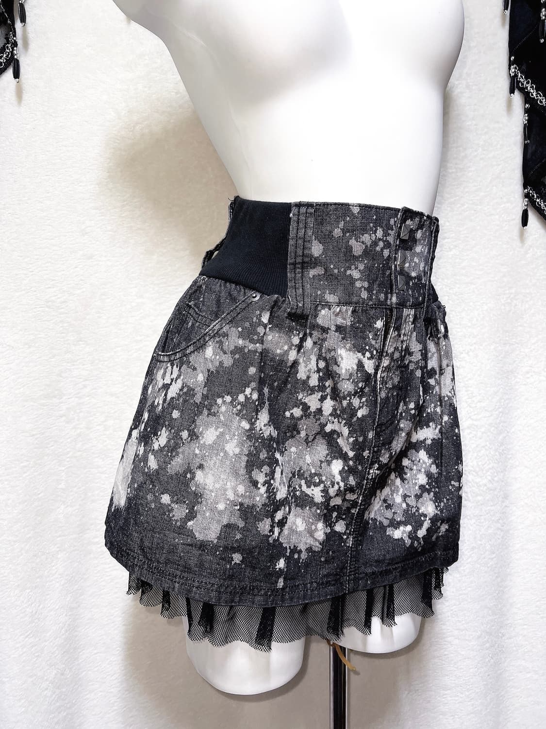 고스펑크 y2k 와투케 갸루 타이다이 스터드찡 그런지 미니스커트 치마 상품이미지2