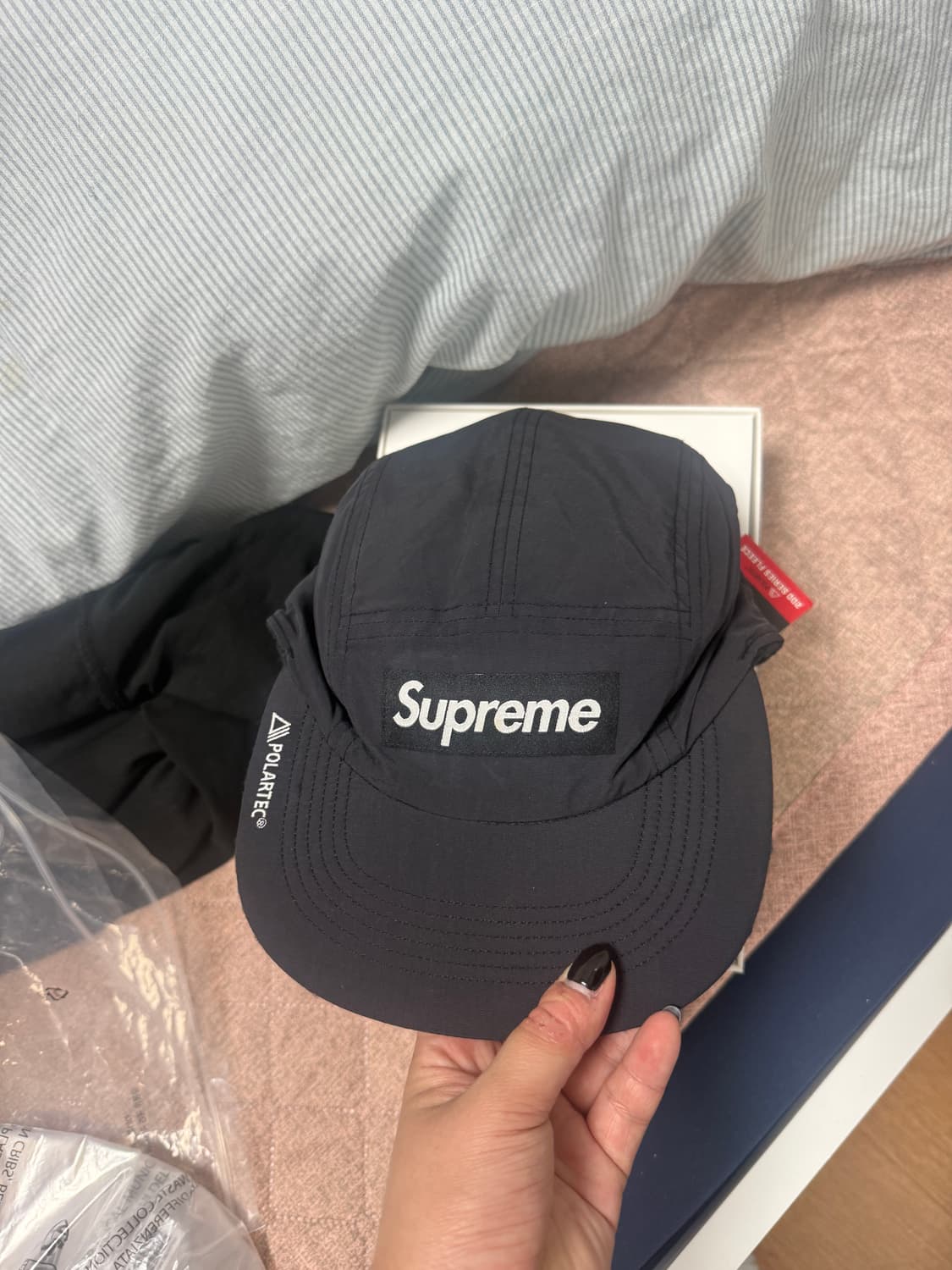 슈프림 폴라텍 셔링 리버시블 캠프캡 블랙 - 23FW 상품이미지5