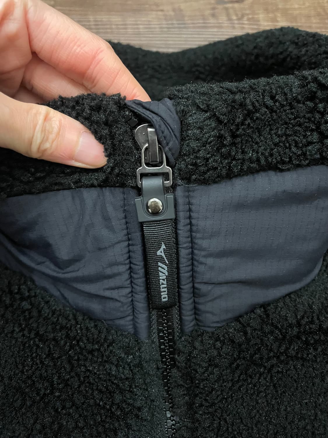 미즈노 MIZUNO 크로 스키 보아 플리스 방풍 패딩 자켓 블랙 상품이미지6